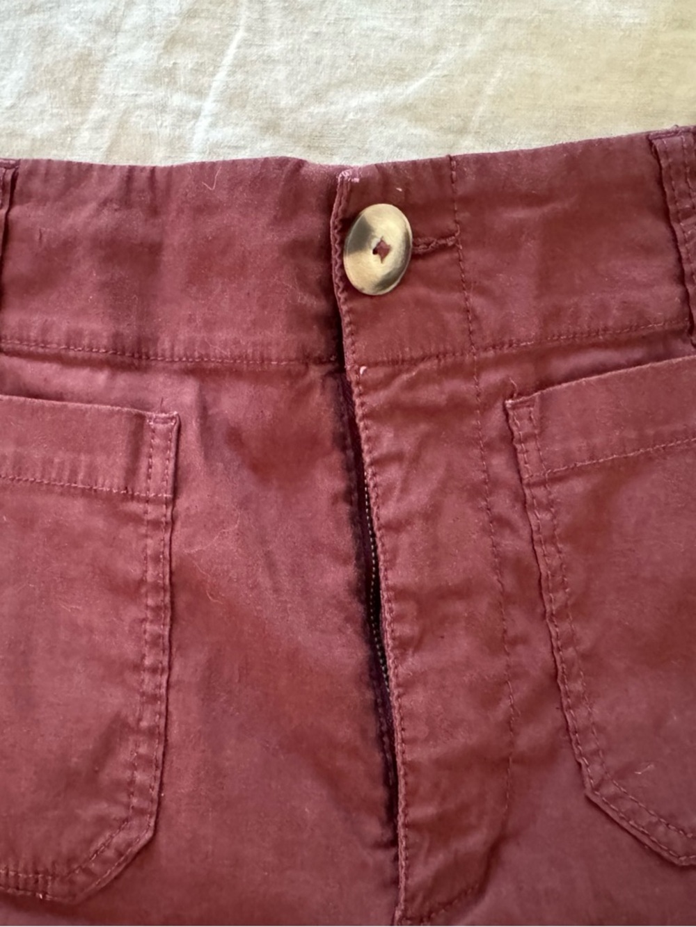 Anthropologie Maeve Wide-Leg Cropped Pants in Deep Burgundy - Picture 3 of 5